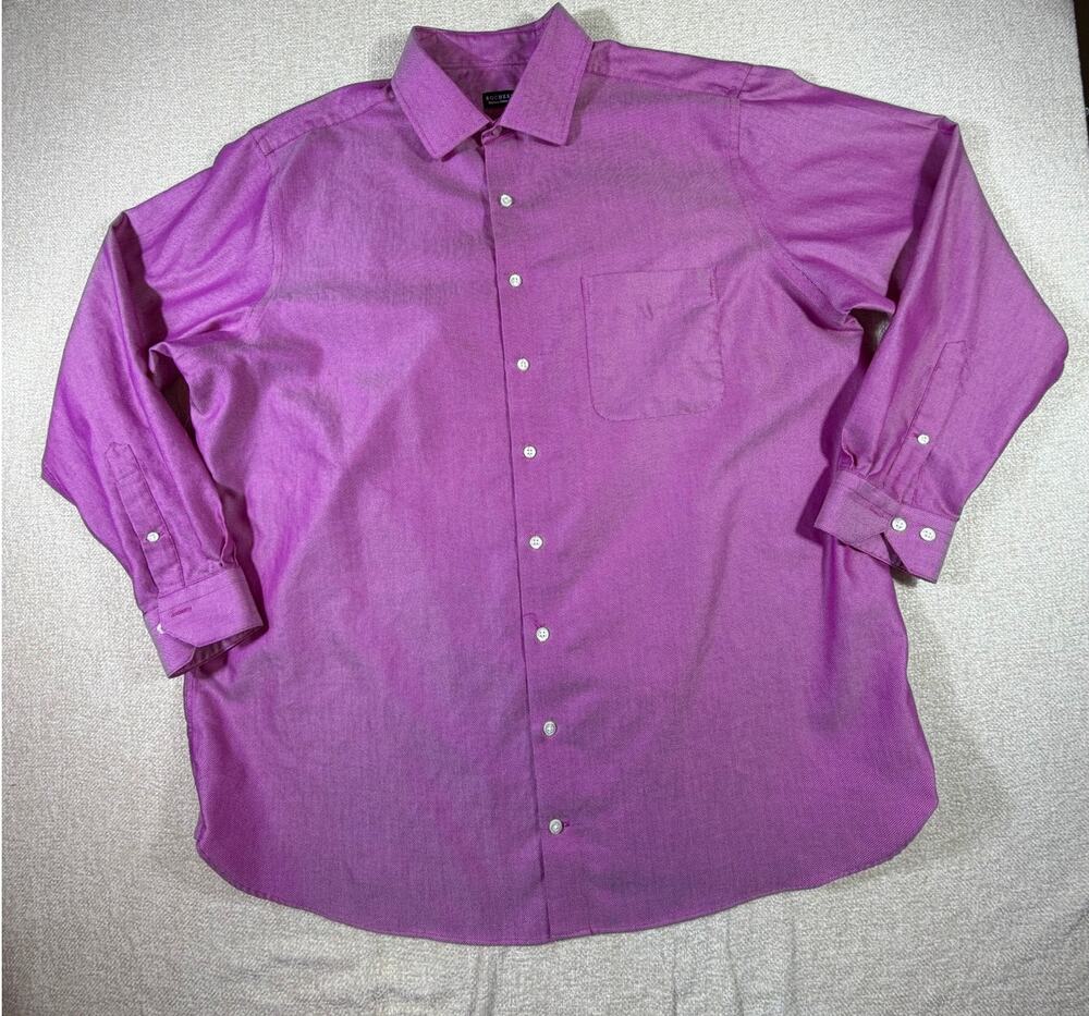 Rochester Men's 18 36/37T Non Iron Pink Dress Long Sleeve Button Front Shirt